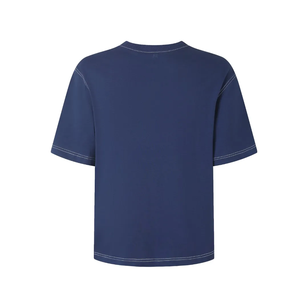 AMI Love A Embroidered Short Sleeve Fabric Selection: High-count pure cotton is selected, with moderate weight and natural drape. The cotton fiber itself has good moisture absorption and breathability, which can quickly absorb sweat and dissipate it outwards. At the same time, it feels soft and delicate, and it is non-itchy when worn next to the skin. After the pre-shrinking process, the washing shrinkage is greatly reduced, and it is not easy to deform after repeated machine washing. Craftsmanship: 1: The advanced computing system of imported embroidery machines is used to depict the contour lines of the love A pattern. White embroidery thread and Tibetan Blue fabric form a soft contrast, with neat edges, no skipping lines, and no burrs. The pattern is full and three-dimensional, and the texture is delicate. 2. Make dark embroidery of letters of the same color on the back neckline, using embroidery threads of the same color as the fabric, which is low-key and not obtrusive, and does not destroy the overall simple style. The back of the embroidered product is flat and has no bulges, and will not irritate the skin, taking into account both beauty and wearing comfort. Sewing details: 1: The collar, cuffs, hem, and shoulder lines are all made of contrasting topstitching and double-turn craftsmanship. The neatly routed threads form a sharp contrast with the Tibetan Blue fabric and outline the outline of the clothes. 2: The internal seams of the clothes are all treated with overlocking technology, without excess burrs or threads, and the details are clean and tidy; the hem and cuffs are made with double-folding stitching technology, and the edges are smooth and not frizzy to avoid curling and curling when wearing. Accessories: One-to-one customized three-standard Size: S M L XL Style No. D 292
